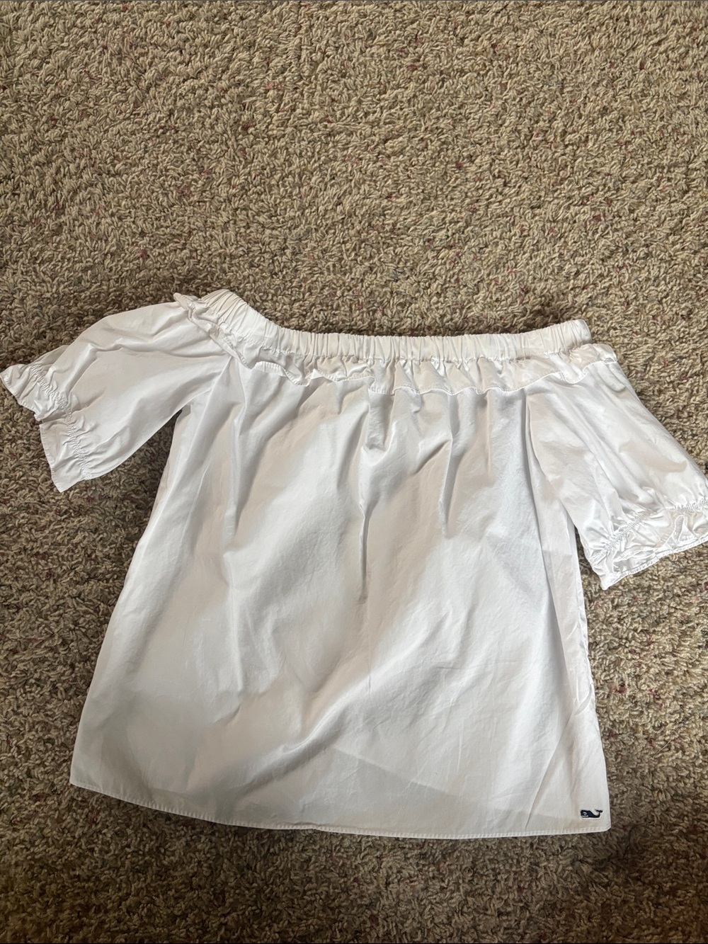 Vineyard Vines White Off-Shoulder Cotton Top